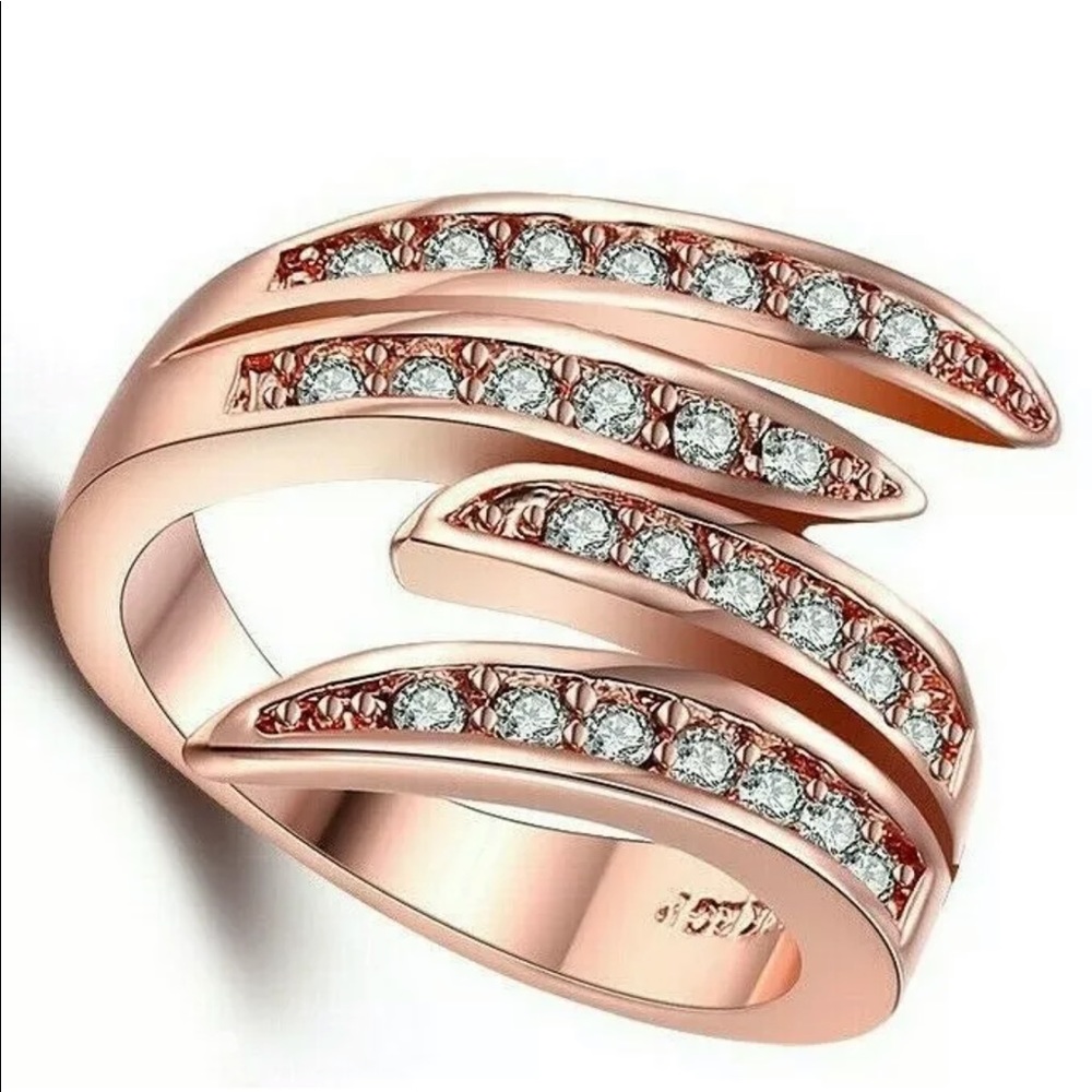 Swarovski Crystal Pave 14k Rose Gold Ring